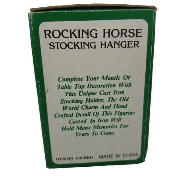 Carousel Rocking Horse Iron Xmas Stocking Holder for Fireplace Mantel Tabletop - Picture 4 of 9